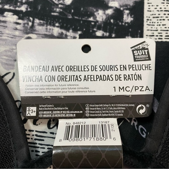 Suit Yourself Costume Co mickey mouse ears plush headband 2pc set nwt adult kids - Picture 4 of 6